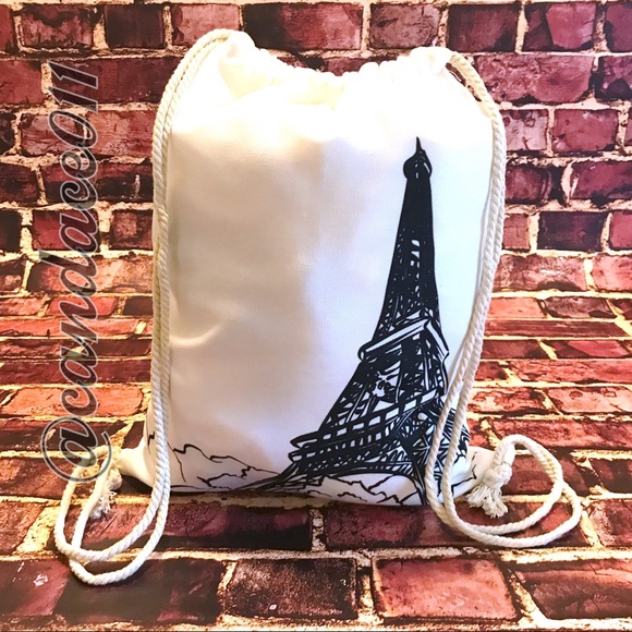 Black & White Eiffel Tower Backpack - Picture 2 of 7